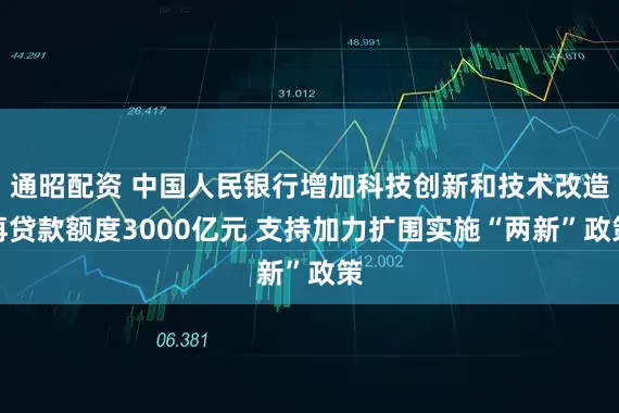 通昭配资 中国人民银行增加科技创新和技术改造再贷款额度3000亿元 支持加力扩围实施“两新”政策